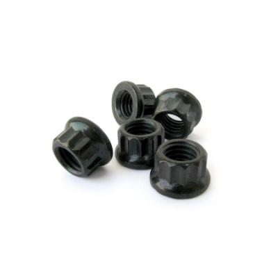 China Heavy Industry High Strength12 Points Flange Lock Nut With Black Oxide for sale