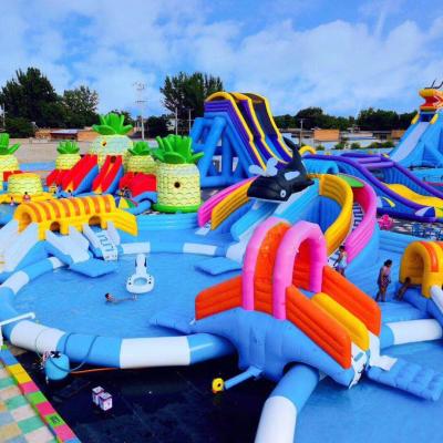 China Top Grade Plato 0.9mm PVC Tarpaulin Professional Inflatable Water Park Action Plan Construction/Water Park Design for sale