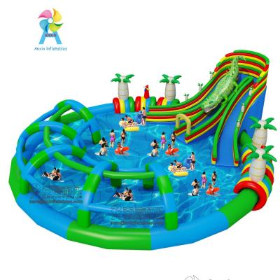 China NEW 2018 Crocodile Water Park Inflatable Water Park Children Playing Inflatable Water Park Inflatable Mobile Park Equipment for sale