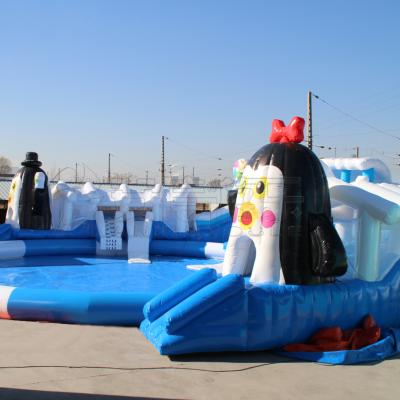 China 0.9mm PVC Tarpaulin Inflatable Fun Equipment Water Park Inflatable Penguin Water Park for sale