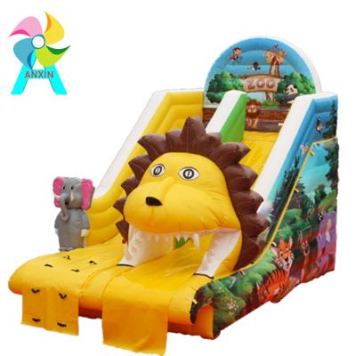 China Amusement Park Water Park Inflatable Slide Lion Inflatable Water Slide With Inflatable Pool for sale