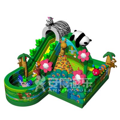 China Large Inflatable Toddler Playland, Attractive PVC PVC Inflatable Zoo Animal Park For Sale for sale