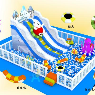 China Fun for Kids Inflatable Playground Indoor Sea Ball Pit in the Mall with Slides and Inflatable Sea Balls for sale