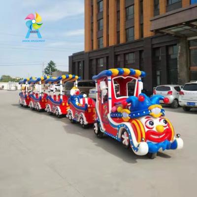 China fiberglass+playground steel trackless train amusement park electric train AX-HC-002 for sale for sale