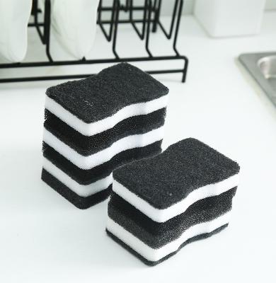 China Durable 3-Layer Household Scouring Loofah Sponge Dish Cleaning Sponge Protective for sale