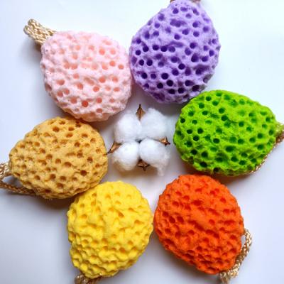 China EXFOLIATE Non-latex Honeycomb Bath Ball Exfoliating Soft Bath Flower Bath Sponge for sale