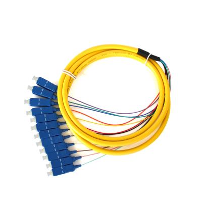 China Communication System Factory Price High Precision SM 12 Core SC Fiber Optic Cable Pigtail for sale