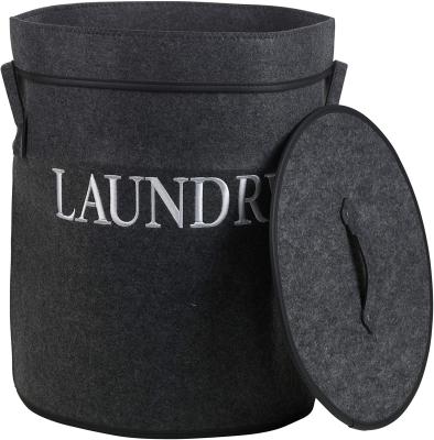 China Durable Clothes Baskets Woven Fabric Debris Racks Around Large Felt Laundry Hamper for sale