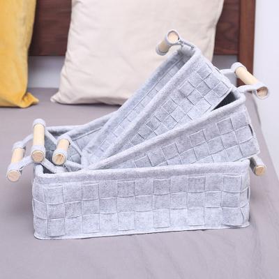 China Viable Manufacturer Wholesale Felt Storage Basket Books Home Felt Storage Box Storage Frame for sale