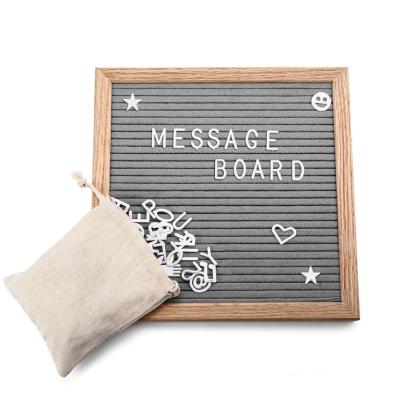 China Eco-friendly Custom Size Frame Self Adhesive Oak Felt Note Board Felt Letter Board Felt Message Board for sale