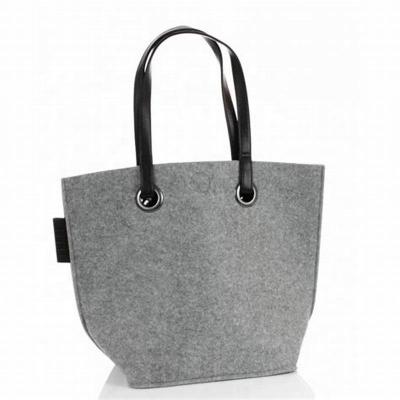 China Eco - Friendly Casual Stylish Gray Felt Shopper Bag Shopping Bag Felt Fabric Bag for sale