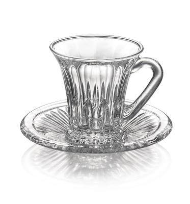 China Glass Cup and Saucer BD05 Cherry Red Best Selling Household Hot-selling Glass Cup and Saucer Set for sale