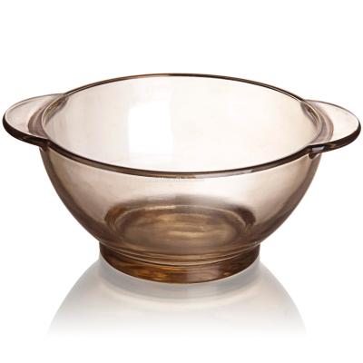 China Glass Bowl Cherry H6106-T Glass Bowl Red Color Customized Transparent Mixing With Lid Glass Bowl Sets for sale