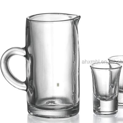 China Glass Cup and Saucer Customizable Wholesale High Quality Glass Jug and Cup Set of G-horse BMJJ-01 for sale