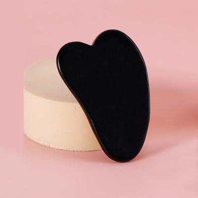 China Natural black bian stone gua face lift body massager gua sha stone facial spot for sale