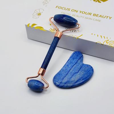 China Big gua face lift sha jade roller natural gua sha set massager tool and gemstone with logo customized for sale