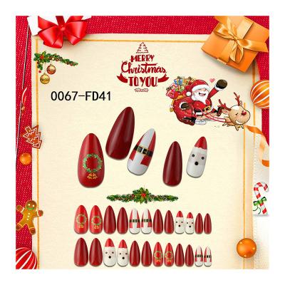 China Christmas French Press On Fake Nails Fake Nails Art Decoration 2022 Christmas Gift for sale