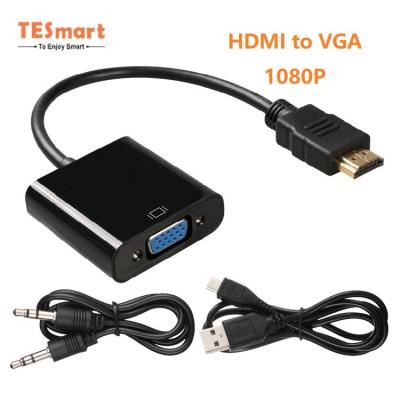 China Camera TESmart HDMI VGA Adapter 1080P Convertidor HDMI Male To VGA Female Audio Video Cable Converter VGA To HDMI Adapter for sale