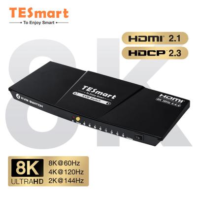 China Home Entertainment TESmart High Speed ​​HDMI 2.1 Ultra HD 8K48Gbps KVM Switcher 4 Way In 1out 8K@60Hz 4K@120Hz Converter With Xbox PS5 for sale