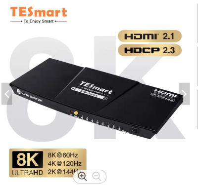 China TESmart KILL 8k Ultra HD 4 KVM Schalter 4x1 HDCP2.3 HDR HDMI 2.1 4K120Hz EDID Emulators OSD Menu Port KM Pass Through KVM Switch for sale