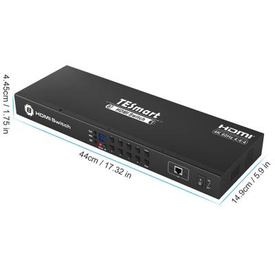 China With additional USB 2.0 Hub Port TESmart 4K@60Hz UHD 8 Ports HDMI KVM Inputs Standard Switch Control up to 8 Computers/RS232 Servers/LAN Port Control Switch for sale