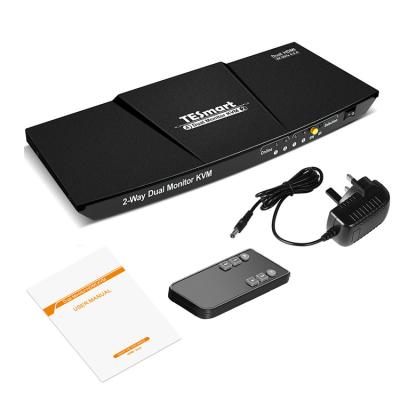 China HDCP 2.2 TESmart Factory Supply HDMI USB KVM Dual Switch 2x2 Multi-screen Monitor With High Quality for sale