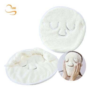 China New Arrival Steam Facial Rounds Face Mask Comfortable Wholesale Soft Fluffy Warm Towel Moisturizing for sale