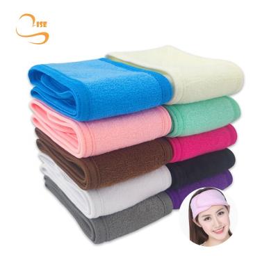 China Fashion Good Quality Colorful Adjustable Spa Make Up Hair Wrap Double Layer Towel Girls Headband For Facials for sale