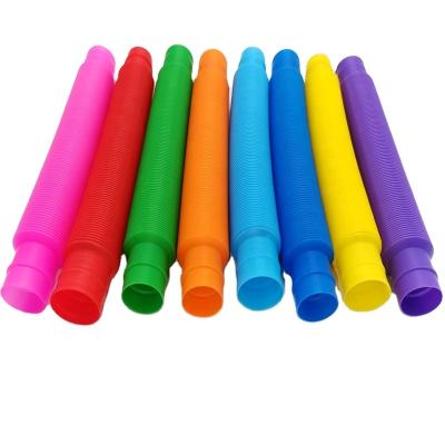 China PP 2021 Multi Sensory Tube Toys Multi Sensory Sound Tube Toys AHDD Sound Tube Color Plastic Connecting Donuts Toys For Children Autistic for sale