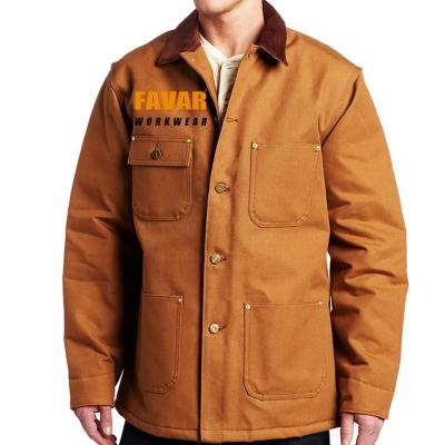 China Warm Mens Cotton Chore Coat Blanket Striped Winter Work Jackets Corduroy Collar Anorak Jacket for sale