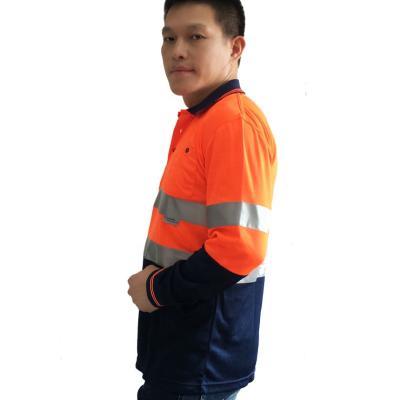 China Breathable Construction Traffic Long T Shirts Mens Reflective Safety Workwear for sale