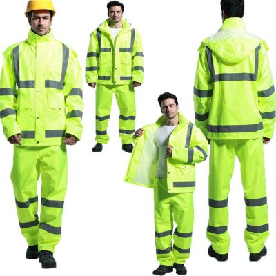 China Band Manufacturer Waterproof Windbreaker Wholesale Breathable Reflective Work Uniforms Pants Jacket Separates for sale