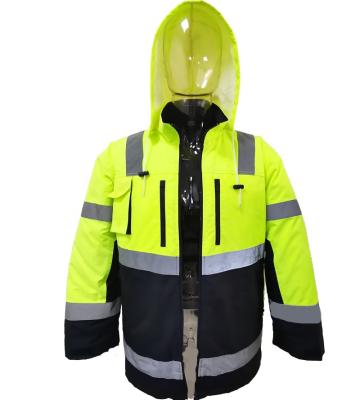 China Breathable High Visibility Safety Winter Men Work Outdoor Waterproof Insulated Warm Jacket for sale