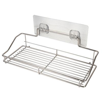 China Waterproof Eco-friendly Stainless Steel Bathroom Shelf No Drilling For Bathroom Shelves Storage for sale