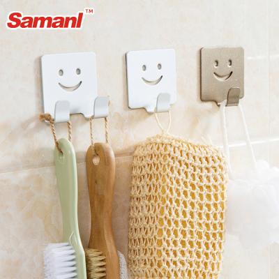 China Smile Sustainable Aluminum Metal Single Hooks And Self Adhesive Coat Hanger Hooks for sale