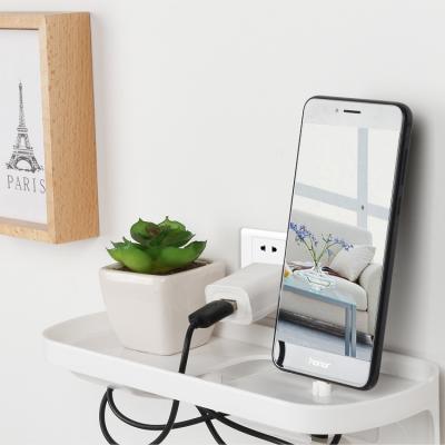 China No drilling & ABS Adhesive Wall Mounted Adhesive Cell Phone Plastic Holder For Bathroom Desk Wall Holder Stand Filler for sale