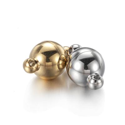 China Stainless Steel Clasps Round Ball Magnetic Clasp For DIY Necklace Bracelet Jewelry Making Stainless Steel Beads for sale