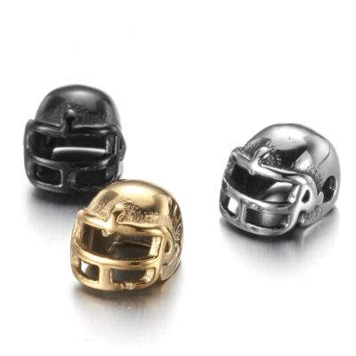 China Stainless Steel Men DIY Bracelet Charms Accessories Customized Fashion Helmet Beads For Jewelry Making Stainless Steel Beads for sale