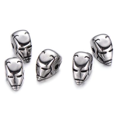 China Stainless Steel Men Bracelet DIY Charms Accessories Shape Superhero Helmet Beads For Jewelry Making Stainless Steel Beads for sale