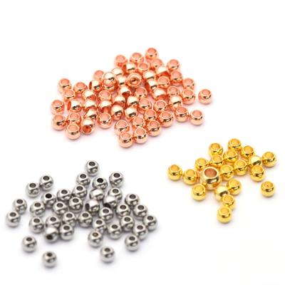 China 500pcs/lot METAL Stainless Steel Round Beads Loose Metal Beads for sale