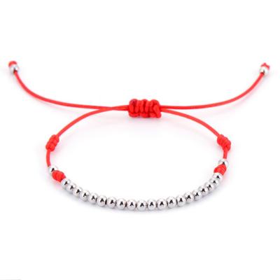 China TRENDY Children Lucky Red String Rope Bracelets Women Girls and Bracelets 4mm Gold Color Beads Charm Bracelet Jewelry Gift for sale