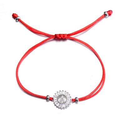 China TRENDY Zircon Letter A-G English Alphabet Bracelet Women Kids Charm Handmade Red String Bracelets Lucky Jewelry for sale