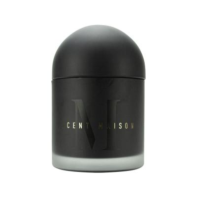 China Customized luxury scented 2 wick soy wax scented candle in glass bottle with dome lid OEM ODM for sale