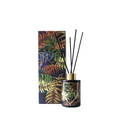 China 120ml Sustainable Reed Diffuser Luxury With Decorative Printing Glass Bottle Customized for sale