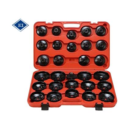 China 45# Carbon Steel 30PCS Cap Cup Type Oil Filter Remover Wrench Tool Removal Plug Set for sale