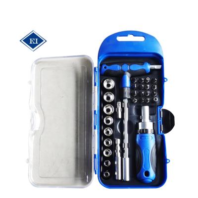 China 29pcs Chamber Screwdriver Socket Bit Set Ratchet Holder Bar Adapter Driver Mini Combination Tool Set for sale