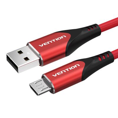 China Mobile Phone COARH 2m Red Nylon Braided Micro Data Cable USB 2.0 Type A USB To Micro B Data Cable for sale