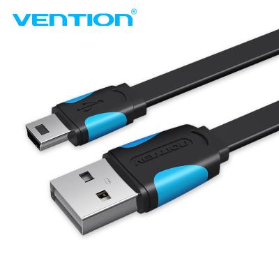 China Car 0.25m USB 2.0 Mobile Phone Data Cable Fast Charging Flat Male To Mini USB Male Charging Extension Cable for sale