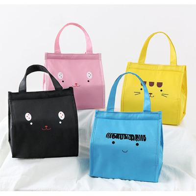 China Wholesale Waterproof Cartoon Printed Thermal Insulated Office Aluminum Foil Canvas Lunch Bag for sale