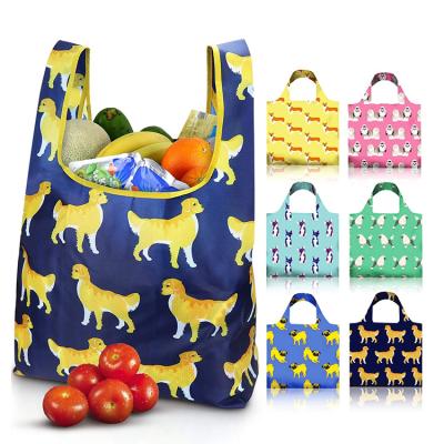 China Durable Foldable Reusable Nylon Eco Friendly Handled Polyester Shopping Tote Bag for sale